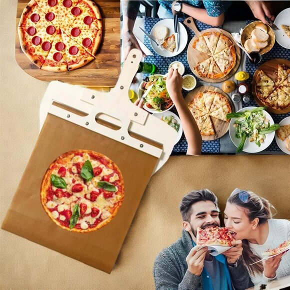 Sliding Pizza Peel Spatula Paddle Wooden Non-stick Shovel with Handle(1 Set) - Picture 7 of 10